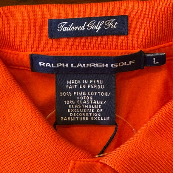 Ralph Lauren Golf‎ NWT size Large Elite Orange and Blue Short Sleeve polo shirt - Picture 7 of 14